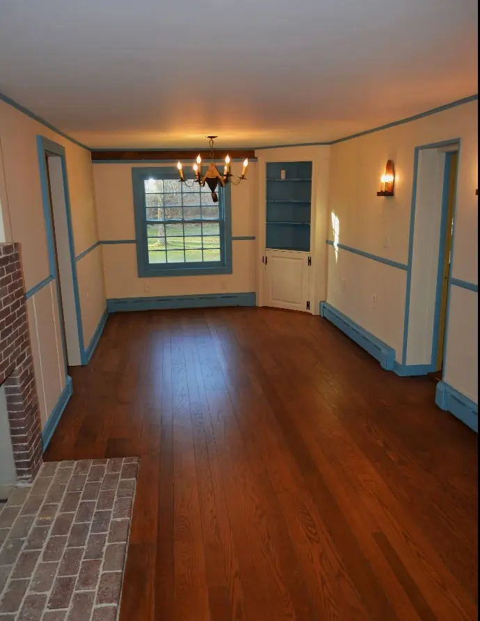 Wide plank floor in an older home